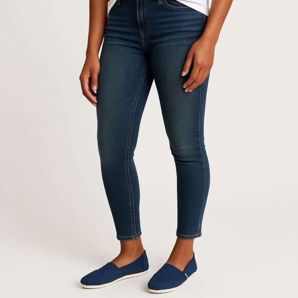 Toms Alpargata Slip On Shoes Canvas Navy Blue Minimalist Comfort Flats Size 9.5 - Picture 2 of 11